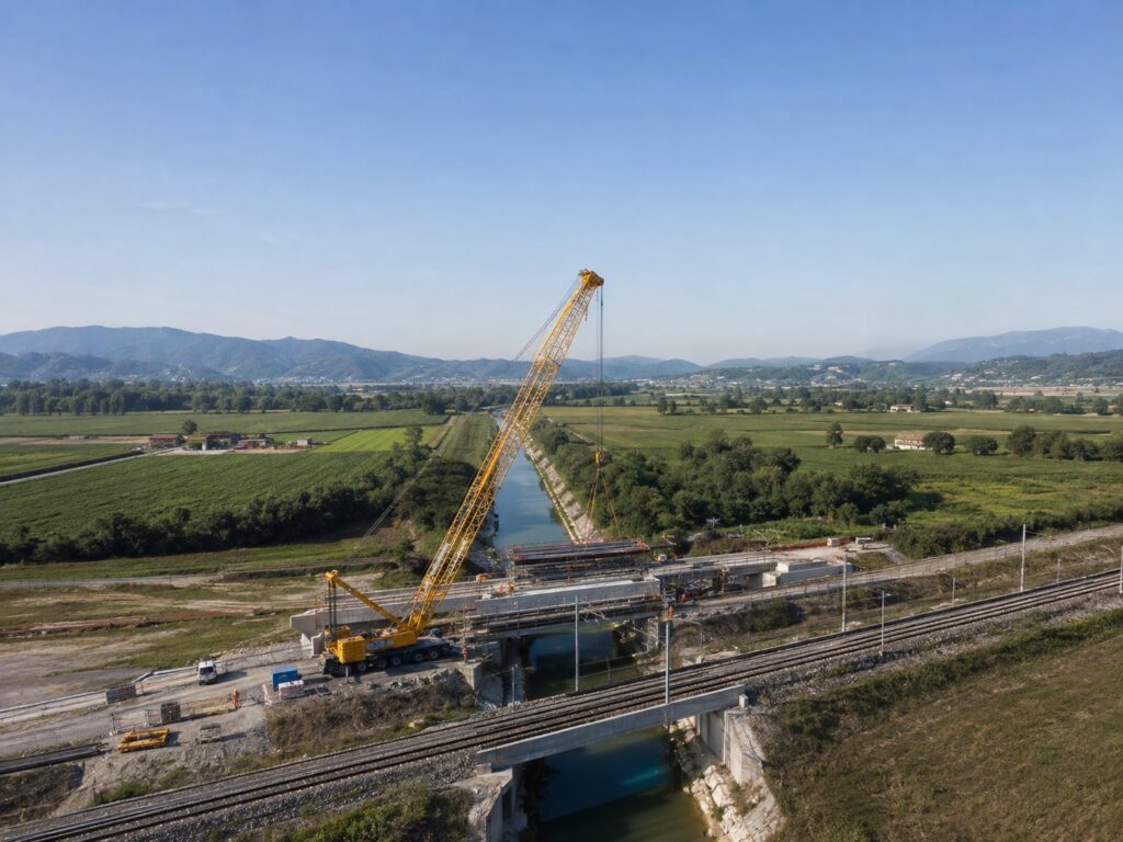 Autogru per lavori su ponti